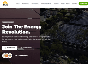 Solar Panel Company Website